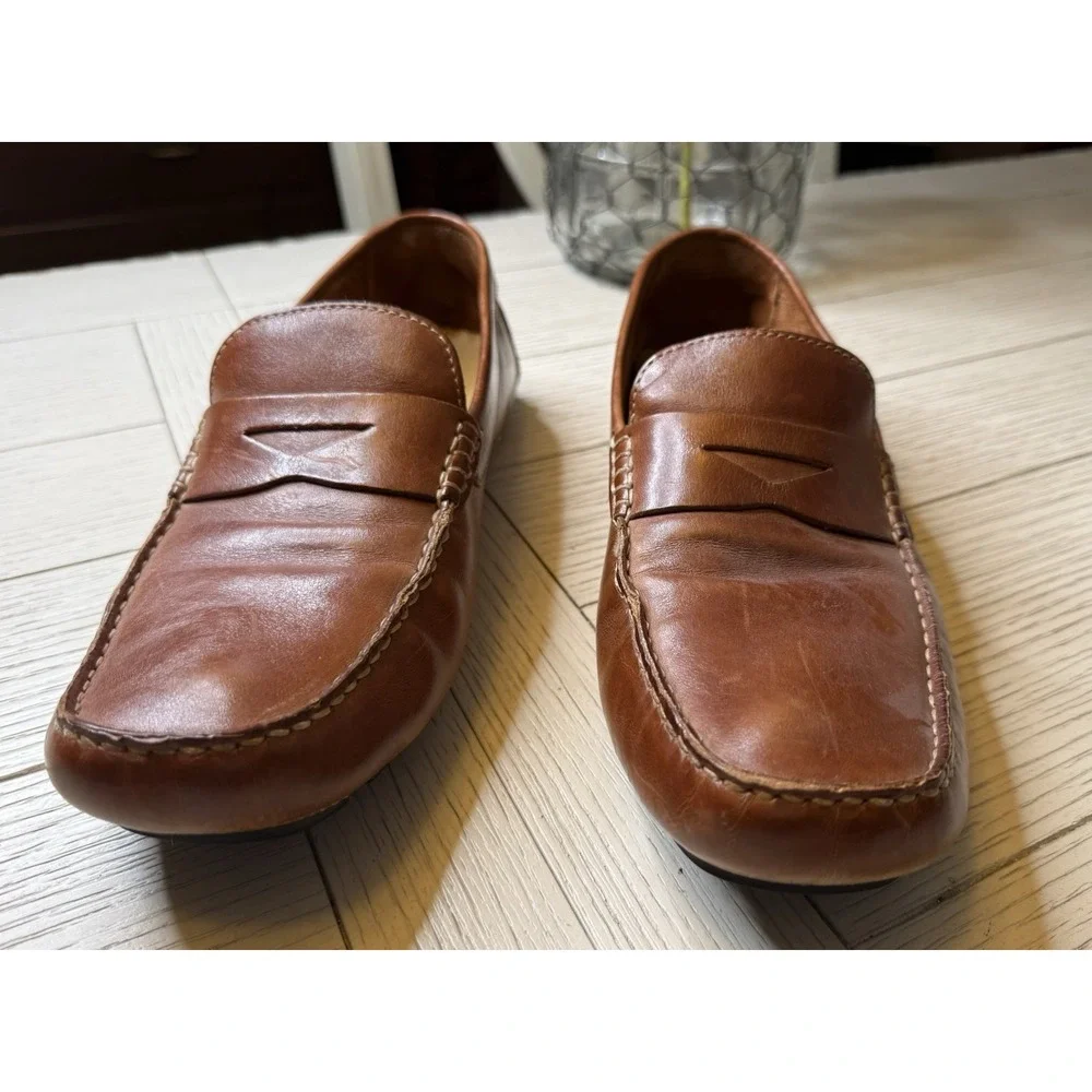 Cole Haan Brown Leather Mens Slip On Shoes Penny Loafers‎ Sz 9 M. Classic Preppy